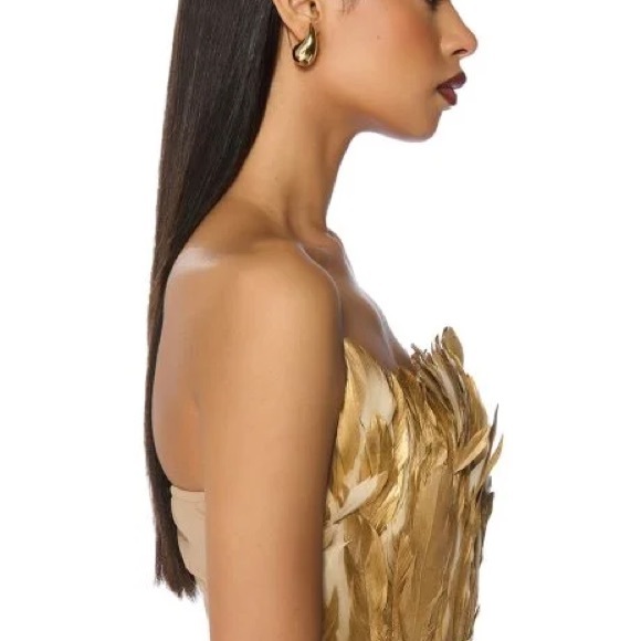 GOLD FEATHER TOP - Picture 2 of 2